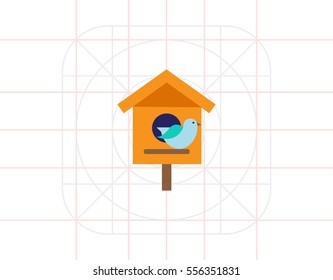 Birdhouse and bird
