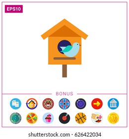 Birdhouse and bird