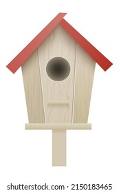 birdhouse for birds made of wood vector illustration isolated on white background