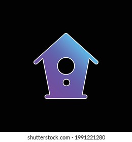 Icono de vector de gradiente azul de casa de aves