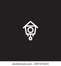 Birdhouse clock flat vector design