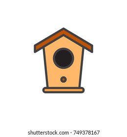 Birdhouse filled outline icon, line vector sign, linear colorful pictogram isolated on white. Symbol, logo illustration. Pixel perfect vector graphics