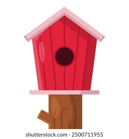 Birdhouse flat vector illustration isolated on white background