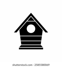 Birdhouse Garden Silhouette Icon Design