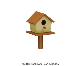 Icono de casa de pájaros 3D Ilustración Render