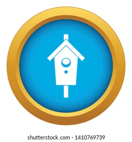 Birdhouse icon blue vector isolated on white background for any design