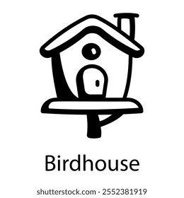 Birdhouse icon in drawing style