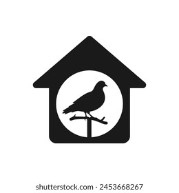 Birdhouse icon flat style isolated on white background. Vector illustration