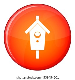 Birdhouse icon in red circle isolated on white background vector illustration