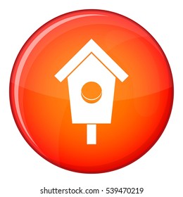 Birdhouse icon in red circle isolated on white background vector illustration