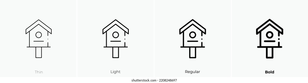 birdhouse icon. Thin, Light Regular And Bold style design isolated on white background