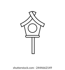 Vector de iconos de Birdhouse. Signo de ilustración del alimentador. Símbolo o logotipo de pájaro.