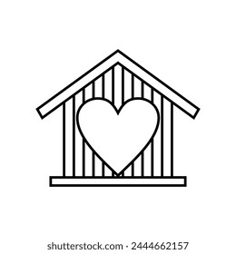 Birdhouse icon vector. Feeder illustration sign. Bird symbol or logo.