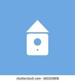 birdhouse icon. vector sign symbol on blue background