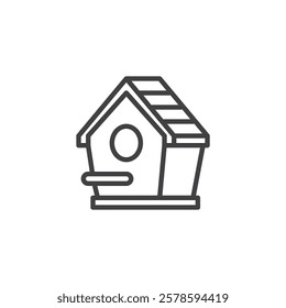 Birdhouse line icon. linear style sign for mobile concept and web design. Wooden birdhouse outline vector icon. Symbol, logo illustration. Vector graphics