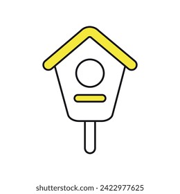 Casa de pájaros. Icono de color lineal. Aislado