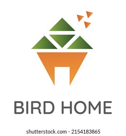 Birdhouse logo for real estate, landmark and property business aim to safe and peaceful home.