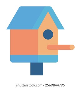 Birdhouse nature spring icon illustration