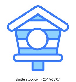 birdhouse, nest, home Blue Outline Simple Icon.