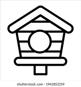 birdhouse, nest thin line icon  