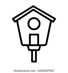 Icono de Vector en negrita de Birdhouse Outline que se puede modificar o editar fácilmente 