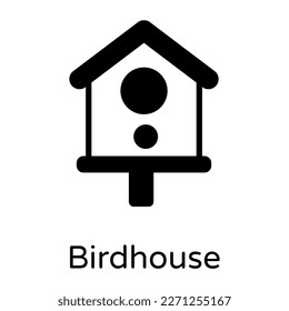 Birdhouse solid icon, nesting box of birds 