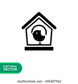 Birdhouse and sparrow