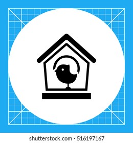 Birdhouse and sparrow