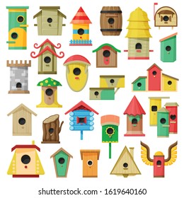 Birdhouse vector cartoon set icon.Vector illustration garden nest on white background . Isolated cartoon set icon bird house.