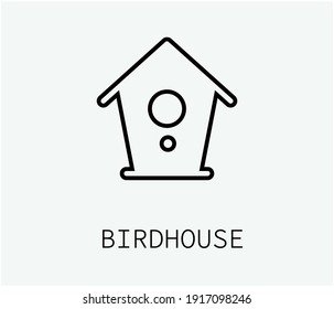 Birdhouse vector icon. Editable stroke. Symbol in Line Art Style for Design, Presentation, Website or Apps Elements, Logo. Pixel vector graphics - Vector