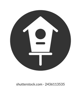 Birdhouse vector icon. Editable stroke. Symbol Art Style for Design, Presentation, Website or Apps Elements, Logo. Pixel vector graphics  flat