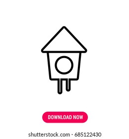 Birdhouse vector icon, The outlined symbol of small house for birds. Simple, modern flat vector illustration for mobile app, website or desktop app   