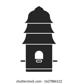 Birdhouse vector icon.Black vector icon isolated on white background birdhouse.