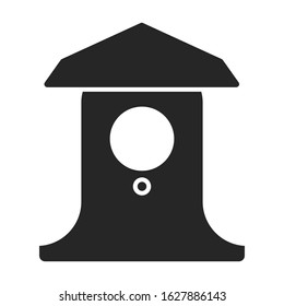 Birdhouse vector icon.Black vector icon isolated on white background birdhouse.