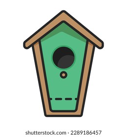 Birdhouse vector icon.Color vector icon isolated on white background birdhouse.