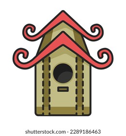 Birdhouse vector icon.Color vector icon isolated on white background birdhouse.