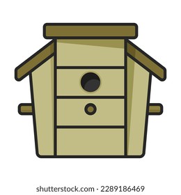 Birdhouse vector icon.Color vector icon isolated on white background birdhouse.