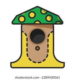 Birdhouse vector icon.Color vector icon isolated on white background birdhouse.