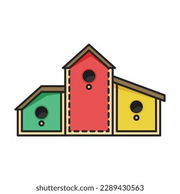 Birdhouse vector icon.Color vector icon isolated on white background birdhouse.