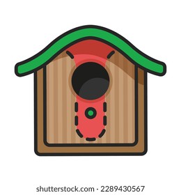 Birdhouse vector icon.Color vector icon isolated on white background birdhouse.