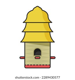 Birdhouse vector icon.Color vector icon isolated on white background birdhouse.