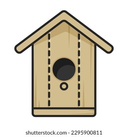 Birdhouse vector icon.Color vector icon isolated on white background birdhouse.