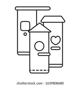 Birdhouse vector icon.Outline vector icon isolated on white background birdhouse.