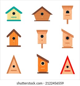 Ilustración vectorial de la casa de aves en fondo aislado