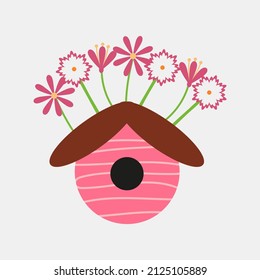 Birdhouses collection. Garden bird houses for feeding birds. Vector illustration