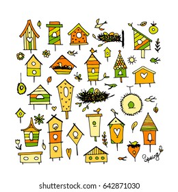 Birdhouses collection, sketch for your design