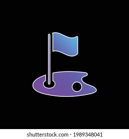 Icono de vector de gradiente azul birdie