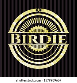 Birdie gold badge or emblem. Vector Illustration. Detailed.