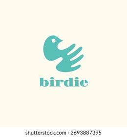 Birdie hand logo design template. Vector illustration.