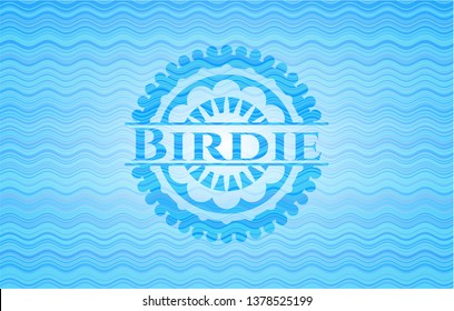 Birdie light blue water wave style emblem.
